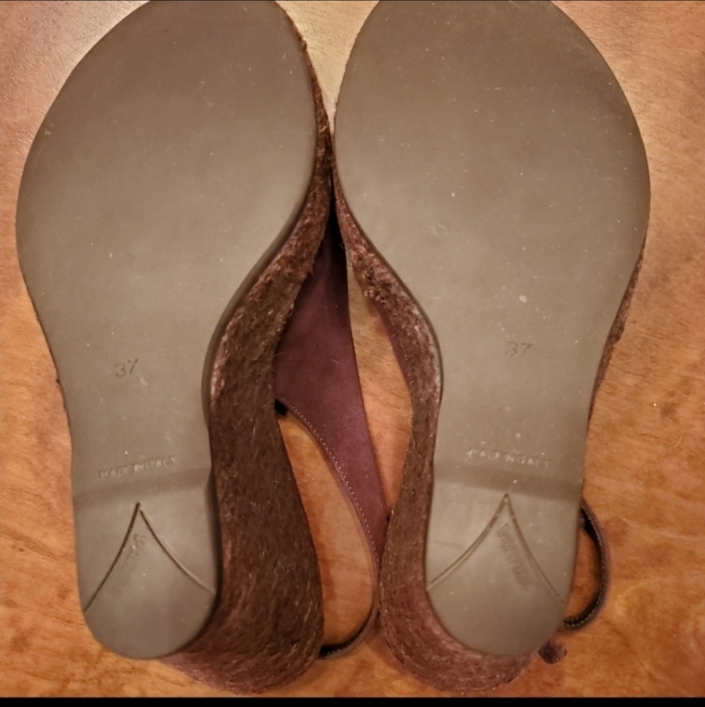 Prada Off White Ankle Strap Low Wedge Sandals - Picture 2 of 7